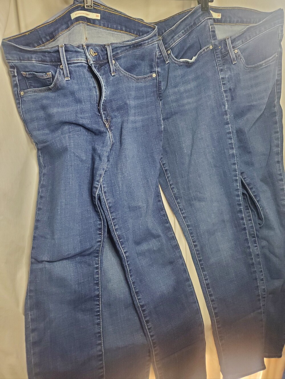 LOT OF 3: Levi's 311 Shaping Skinny Jeans Size 30 Dark Blue Slimming Levis jeans